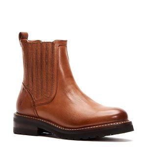 Ella Moto Chelsea Frye boot, Cognac, 6.5